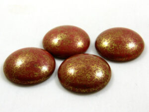 CP-18 Opaque Coral Red Bronze Cabochon Par Puca® 18 mm. Round-13484