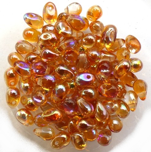 CD-00030-98535 Crystal Orange Rainbow Czech Drops 50 Pc.-0