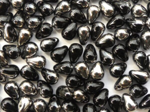 CD-23980-27401 Jet Half Chrome Czech Drops 50 Pc.-13376