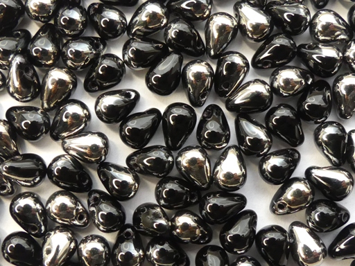 CD-23980-27401 Jet Half Chrome Czech Drops 50 Pc.-13376
