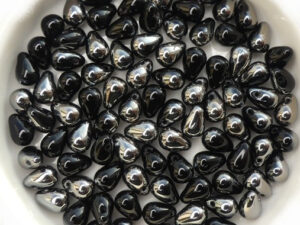 CD-23980-27401 Jet Half Chrome Czech Drops 50 Pc.-13375