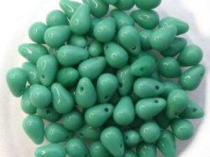 CD-63130 Opaque Green Turquoise Czech Drops 50 Pc.-0