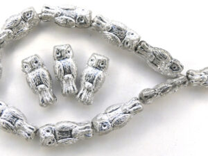 OWL-00030-27000 Owl Bead Full Silver 12 Pc.-13034
