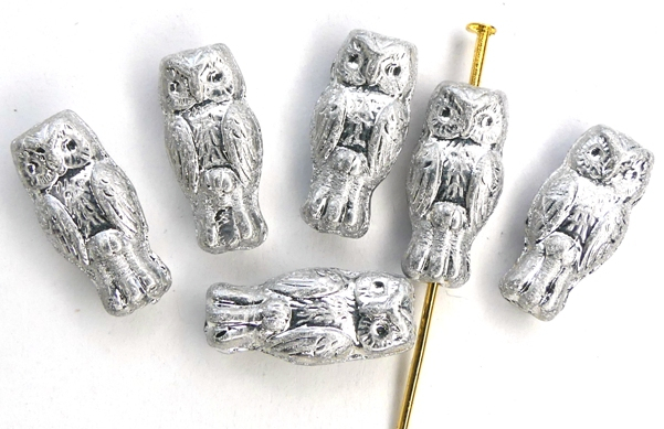 OWL-00030-27000 Owl Bead Full Silver 12 Pc.-0 OWL-00030-27000 Owl Bead Full Silver 12 Pc.-0