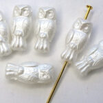 OWL-02010-25001 Owl Bead Pastel Pearl White 12 Pc.-0