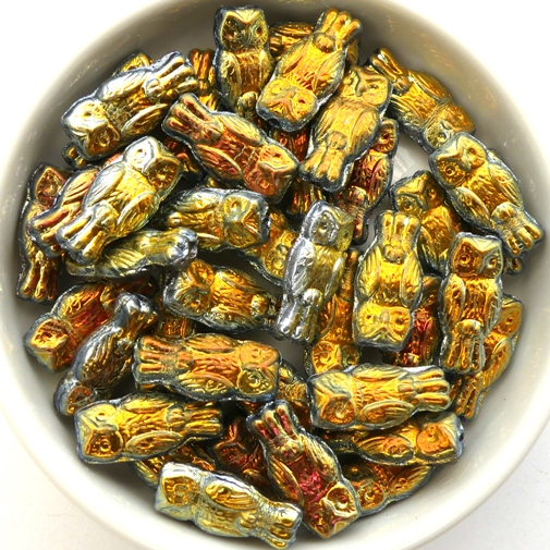 OWL-00030-28003 Owl Bead Crystal Full Marea 12 Pc.-13065