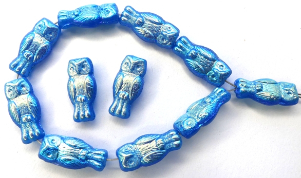 OWL-62010-28703 Owl Bead Indigo Full AB 12 Pc.-13083