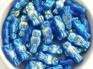 OWL-62010-28703 Owl Bead Indigo Full AB 12 Pc.-13085