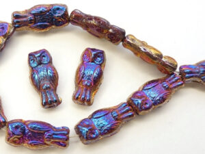 OWL-93420-29503 Owl Bead Opaque Red Full Sliperit 12 Pc.-13097