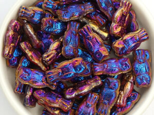 OWL-93420-29503 Owl Bead Opaque Red Full Sliperit 12 Pc.-13098