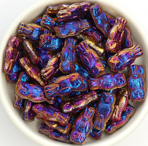 OWL-93420-29503 Owl Bead Opaque Red Full Sliperit 12 Pc.-13098