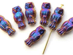 OWL-93420-29503 Owl Bead Opaque Red Full Sliperit 12 Pc.-0