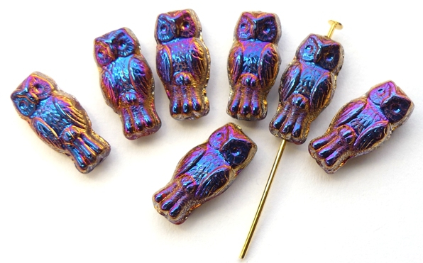 OWL-93420-29503 Owl Bead Opaque Red Full Sliperit 12 Pc.-0