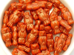 OWL-93420-54319 Owl Bead Opaque Red Bronze Patina 12 Pc.-13107
