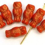 OWL-93420-54319 Owl Bead Opaque Red Bronze Patina 12 Pc.-0