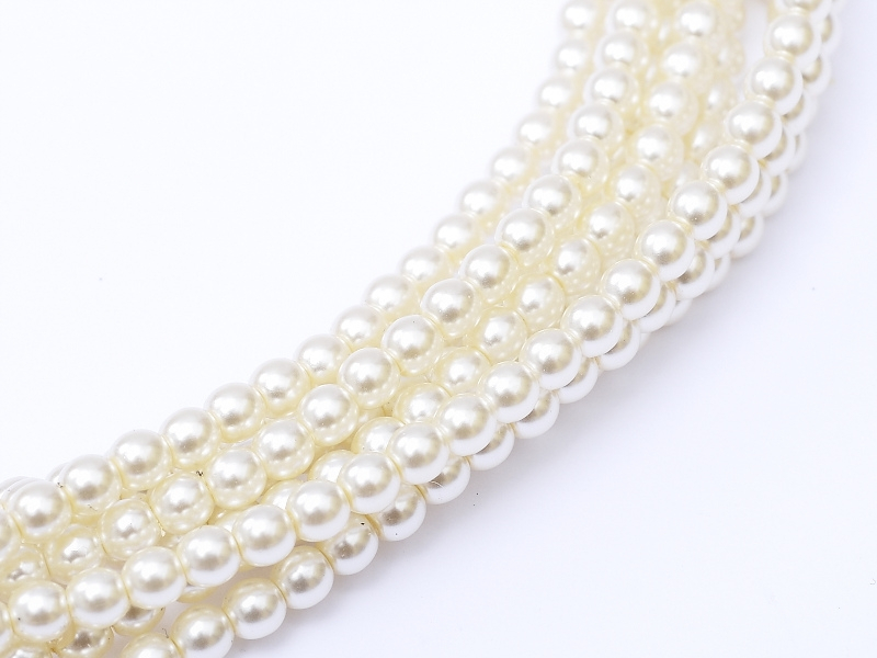 03-132-19001-10000 Shiny Light Cream Glass Pearl 150 Pc. -0 03-132-19001-10000 Shiny Light Cream Glasparel 3 mm
