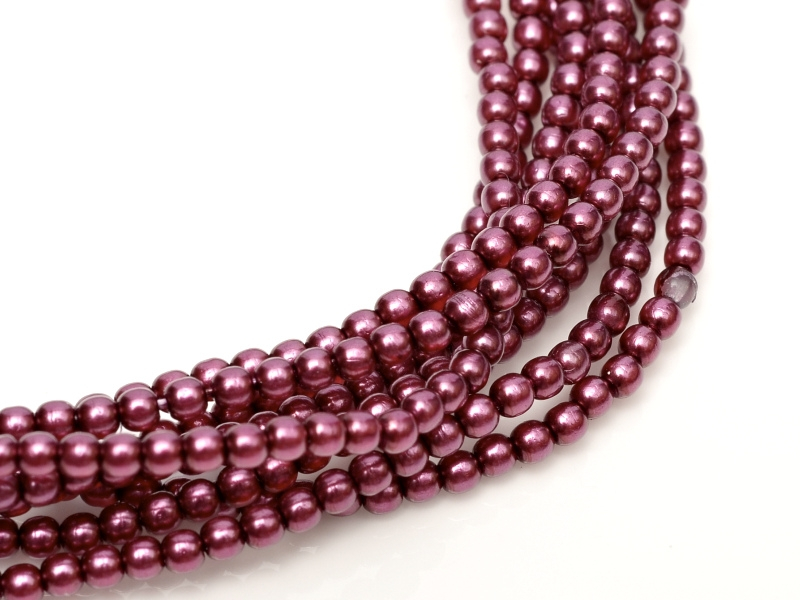 04-132-19001-70479 Shiny Dark Magenta Glass Pearl 120 Pc.-0 04-132-19001-70479 Shiny Dark Magenta Glass Pearl 120 Pc.-0