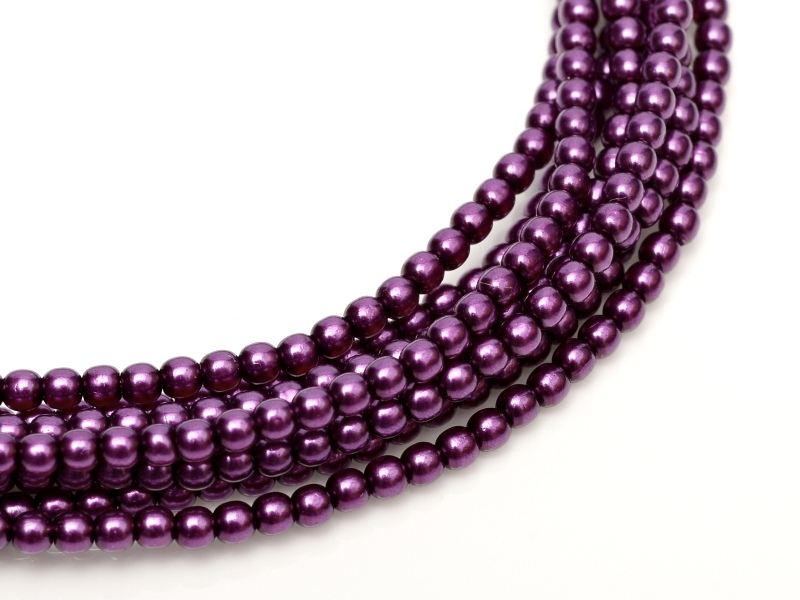 04-132-19001-70478 Shiny Purple Glass Pearl 120 Pc.-0 04-132-19001-70478 Shiny Purple Glass Pearl 120 Pc.-0