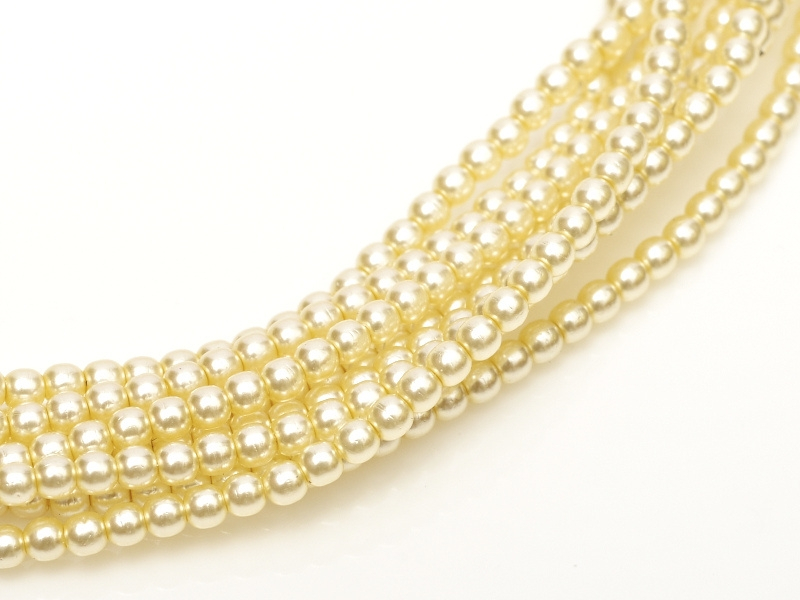 04-132-19001-70440 Shiny Cream Glass Pearl 120 Pc.-0 04-132-19001-70440 Shiny Cream Glass Pearl 120 Pc.-0