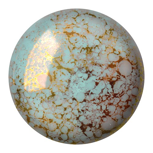 CP-18 Opaque Aqua Bronze Cabochon Par Puca® 18 mm. Round-0