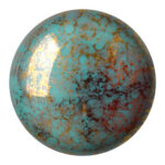 CP-18 Opaque Blue Turquoise Bronze Cabochon Par Puca®  18 mm. Round-0