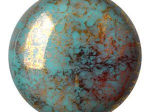 CP-18 Opaque Blue Turquoise Bronze Cabochon Par Puca® 18 mm. Round-0