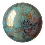 CP-25 Opaque Blue Turquoise Bronze Cabochon Par Puca® 25 mm. Round-0