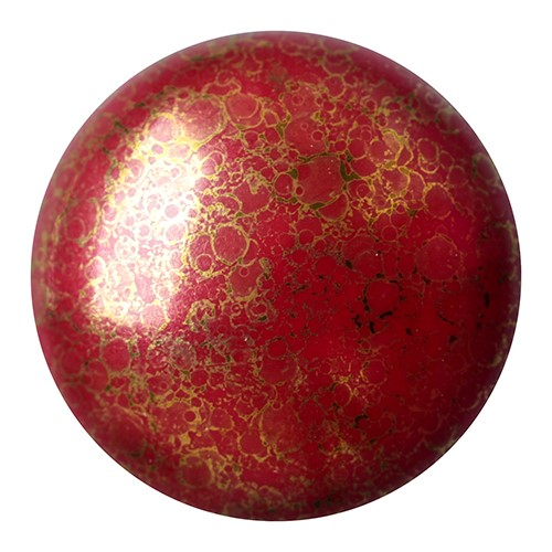 CP-18 Opaque Coral Red Bronze Cabochon Par Puca® 18 mm. Round-0