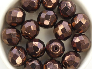 0030284 Jet Dark Bronze Vega Luster Facet 12 mm. 4 Pc.-13641