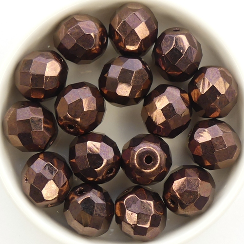 0030284 Jet Dark Bronze Vega Luster Facet 12 mm. 4 Pc.-13641