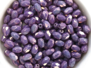 0080633 Chalk White Lila Vega Oval facet 6x4 mm. 20 Pc.-13645