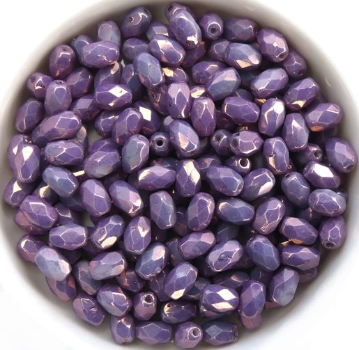 0080633 Chalk White Lila Vega Oval facet 6x4 mm. 20 Pc.-13645