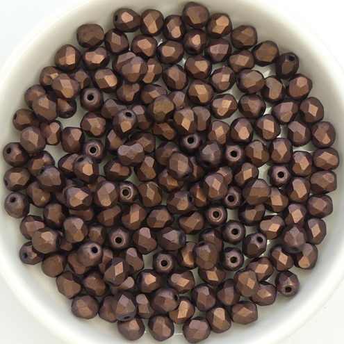 0080636 Jet Matte Vega facet, 4 mm. 50 Pc.-13669