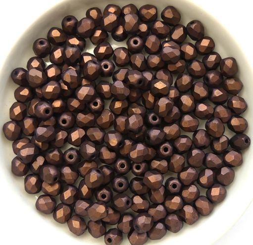 0080636 Jet Matte Vega facet, 4 mm. 50 Pc.-0