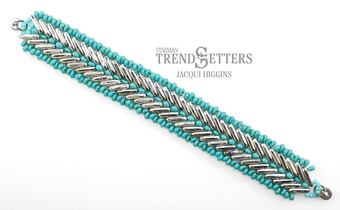 Cypress Leaf Bracelet, Free Pattern with CzechMates™ Beam Beads.-13716
