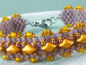 Madras Bracelet, Free Pattern with Matubo GemDuo Beads.-0