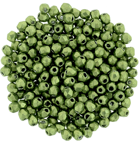 FP-2,5-77064CR Fire Polished ColorTrends: Saturated Metallic Greenery 2,5 mm.-0 FP-2,5-77064CR Fire Polished ColorTrends: Saturated Metallic Greenery 2,5 mm.-0