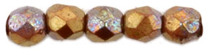 FP-2,5-93200LH Fire Polished, Bronze Luster Iris - Opaque Red 2,5 mm.-13968