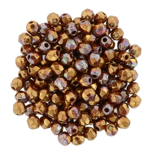 FP-2,5-93200LH Fire Polished, Bronze Luster Iris - Opaque Red 2,5 mm.-0 FP-2,5-93200LH Fire Polished, Bronze Luster Iris - Opaque Red 2,5 mm.-0