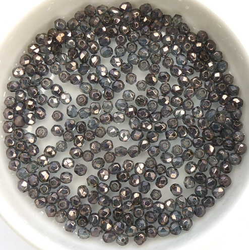 0080529 Crystal Chocolate Metallic Bronze Luster facet 2.5 mm. 100 Pc.-13653
