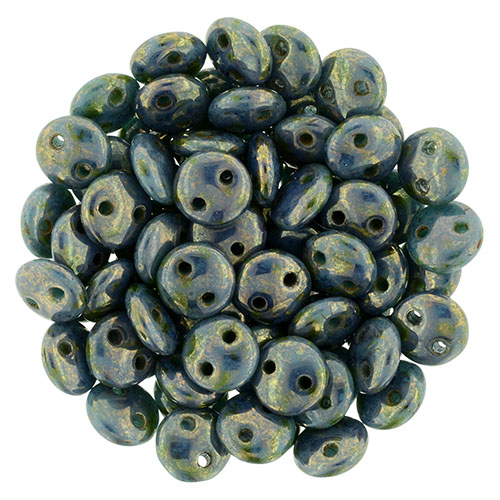 CML-63140LG CzechMate Lentils Luster - Transparent Gold/Turquoise 40 Pc.-0