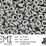 TN-08-0566 Demi Round TOHO: Metallic Frosted Antique Silver-0