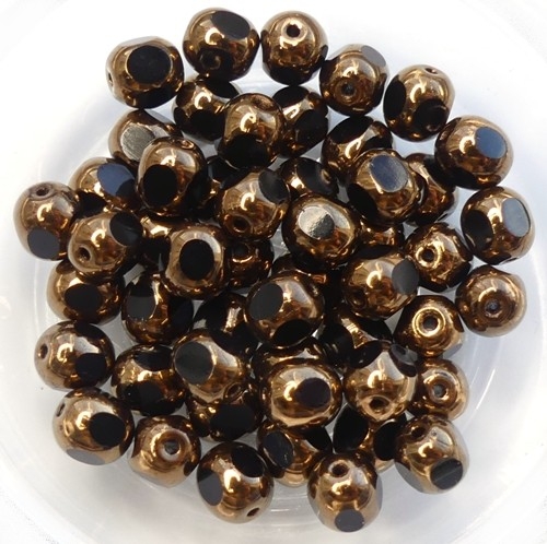 0010478 Jet Bronze, Three Cut Window Bead 15 Pc.-0 0010478 Jet Bronze, Three Cut Window Bead 15 Pc.-0