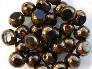 0010479 Jet Bronze, Three Cut Window Bead 10 Pc.-0