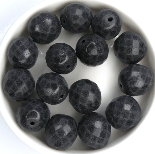 0010483 Jet Matte Coating, Facet 12 mm. 6 Pc.-0 0010483 Jet Matte Coating, Facet 12 mm. 6 Pc.-0