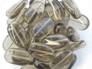 0020049 Black Diamond Twisted Oval Glass bead 10 Pc.-14623