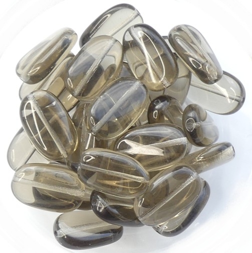 0020049 Black Diamond Twisted Oval Glass bead 10 Pc.-14623