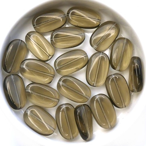 0020049 Black Diamond Twisted Oval Glass bead 10 Pc.-0