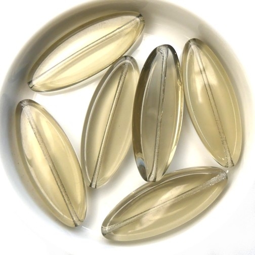 0020050 Black Diamond big Oval Glass bead 4 Pc.-0