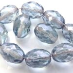 0020214 Crystal Blue/Gray Luster Oval facet 13×10 mm. 6 Pc.-0